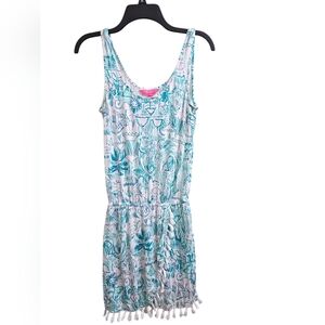 Lilly Pulitzer Jarrett Skort Romper in Bright Agate Camouflage Fringe XS